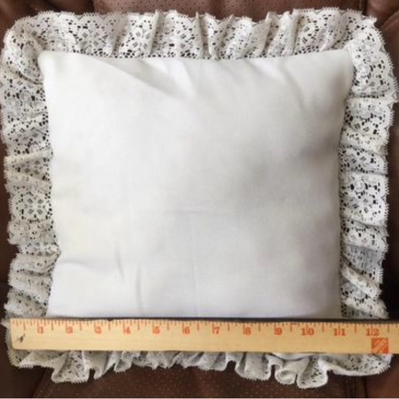 Vintage Decor Pillow Precious Moment Embroidered and lace trim12x 12” - Picture 7 of 8